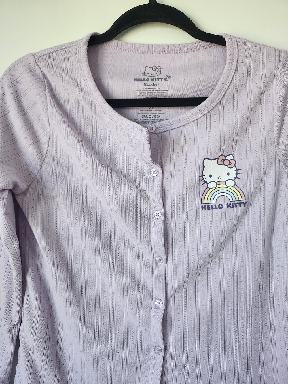Hello Kitty Lavender Ribbed Button-Up Cardigan - Picture 6 of 9